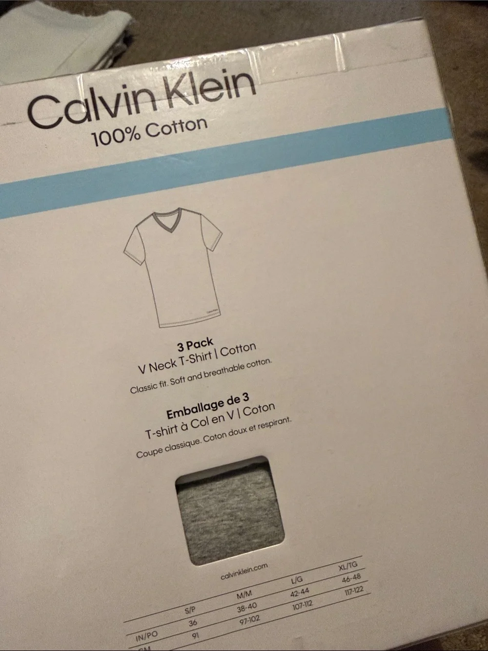 Calvin Klein classic for V neck t shirt 3 pk x2